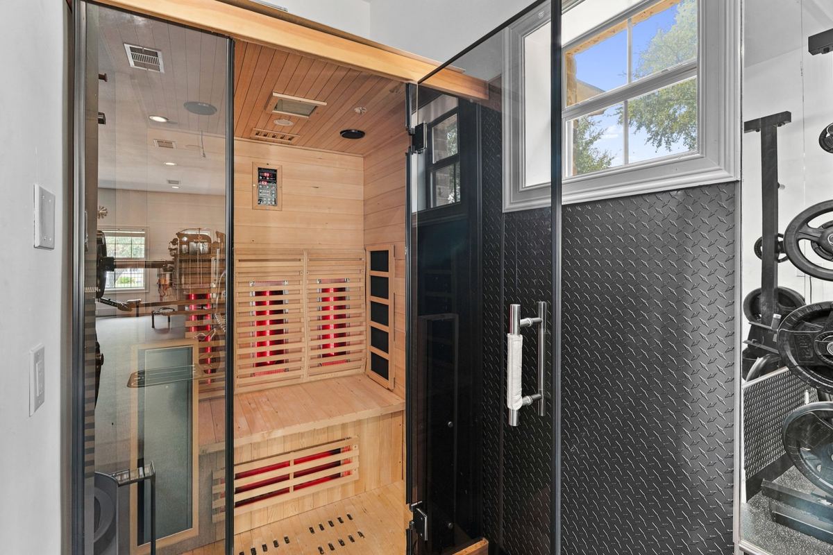 Infrared sauna beside the gym